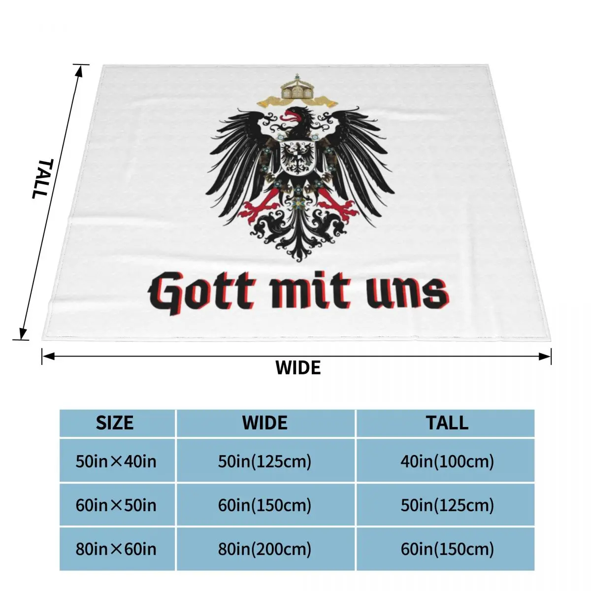 God With Us Blankets Plaid Warm Flannel Coat Of Arms Of The German Empire Flag Throw Blanket for Car Bedding Couch Quilt