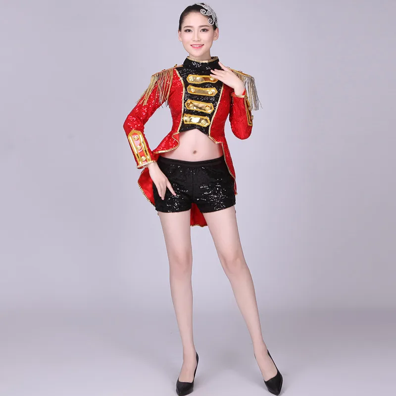 Halloween Stage Show Red Sequin Tassels Bikini Costumes Women Nightclub Bar Dj Singer Sexy Party Jazz Dance Performance Clothing