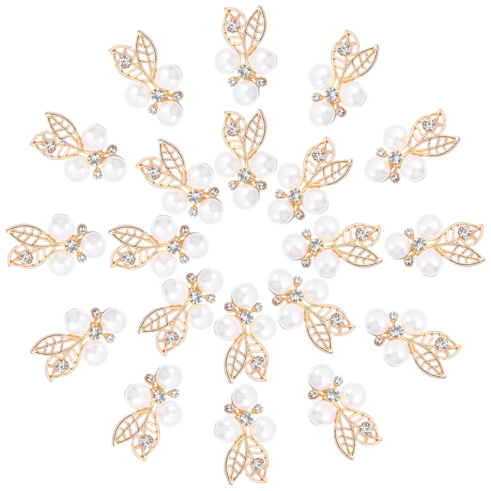 

20pcs Hairpin Jewelry Charms Decorative Clips Rhinestone Pearl Flowers Accessories DIY Craft Supplies Durable