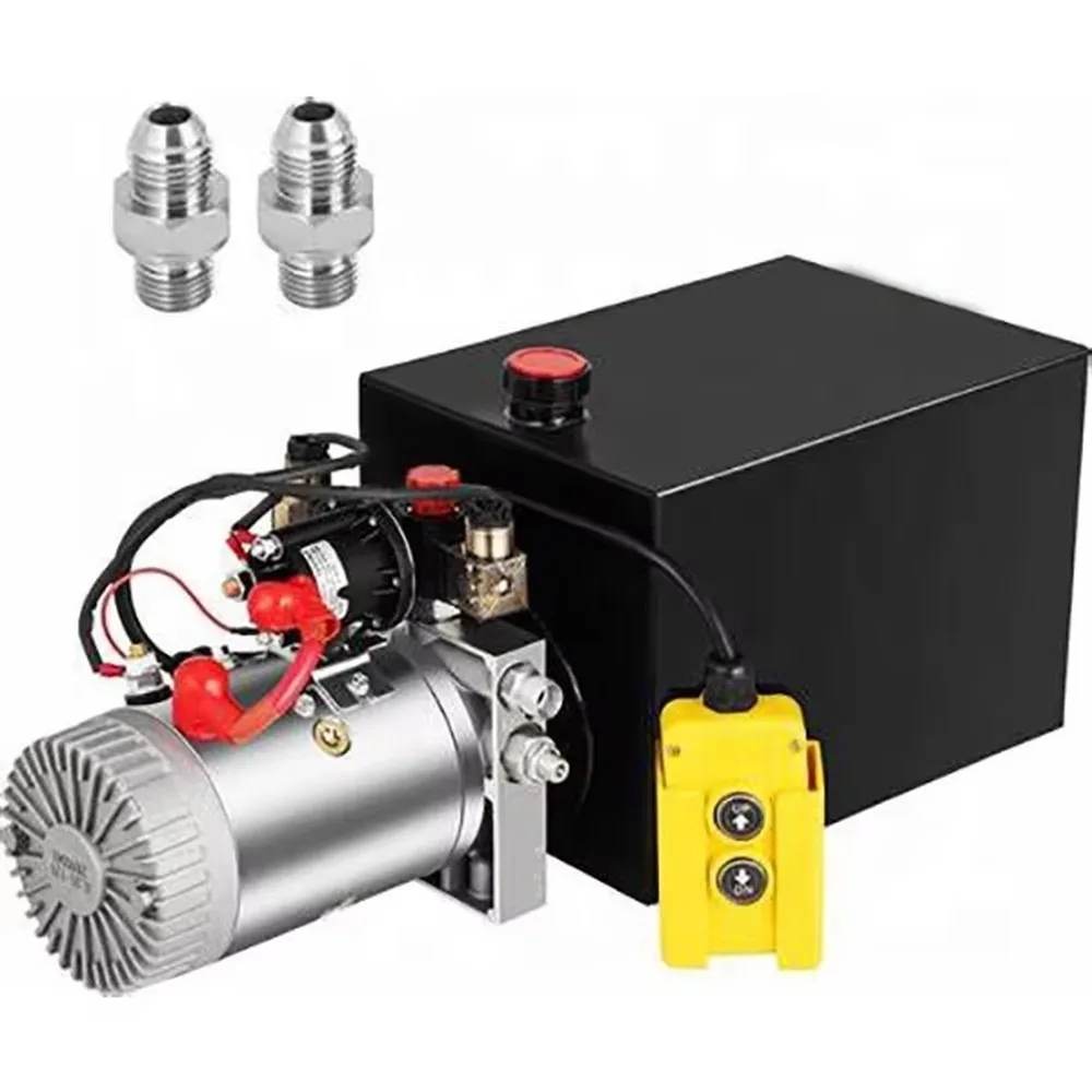 12V Hydraulic Power Pack Unit with DC Motor Electric Hydraulic Pump for Lift Dump Trailer Engineering Machinery