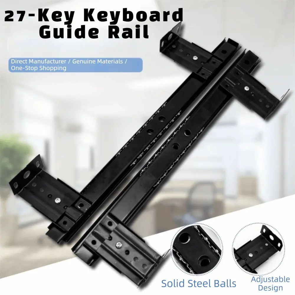 2PCS New Ball Bearing Drawer Runners Full Extension Side Mounting Pull Out Tray Low-Noise Adjustable Drawer Glides CCabinet