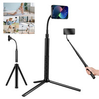 Aluminum Magnetic Phone Tripod Gooseneck Magnet Phone Stand with 1/4 for iPhone Android Phone DSLR Cameras ,Webcams,Ring Lights,