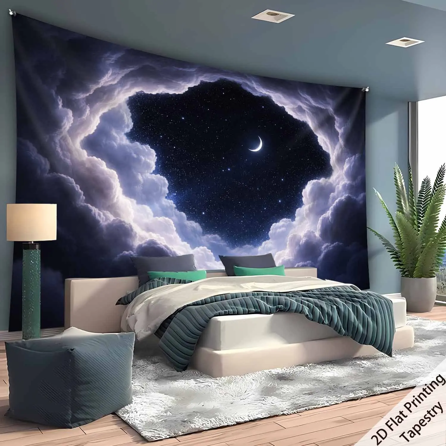 Cosmic Galaxy Starry Night Tapestry Wall Hanging Space Nebula Backdrop for Bedroom Living Room Decor Art Print