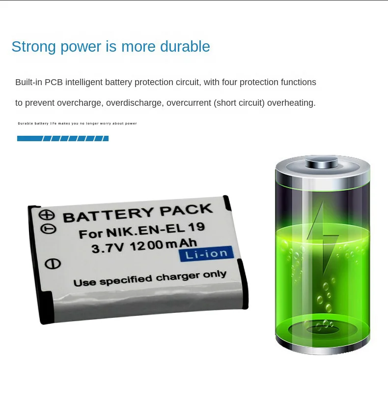 4Pcs EN-EL19แบตเตอรี่สำหรับ Nikon Coolpix S100 S2500 S2600 S3100 S3200 S3300 S4100 S4200 S4300 S6600 S6900 L10 1200mah EN EL19