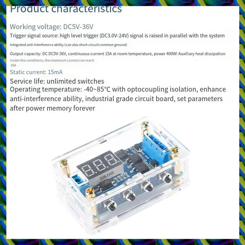 Ежедневное реле задержки таймера J04 DC 5 В 12 В 24 В Модуль таймера включения и выключения Триггерный цикл Двойная плата управления задержкой MOS с цифровой трубкой