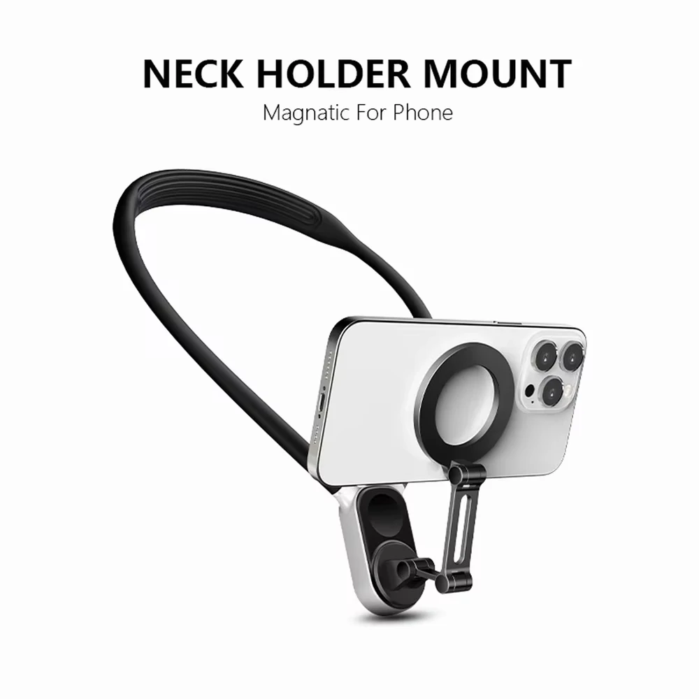 Silicone Magnetic Neck Mount Quick Release Hold for Iphone 16 15 14 13 12 11 10 SAMSUNG HUAWEI XIAOMI Phone Gopro Action Cameras