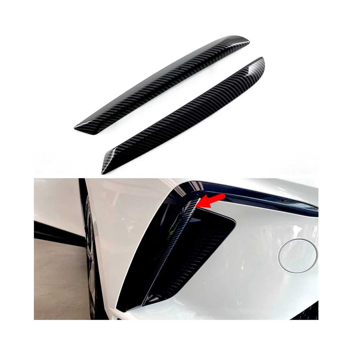 For MG 4 MG4 EV Mulan 2023 2024 Car Front Fog Light Lamp Cover Trim Sticker Accessories ,ABS Carbon Fiber