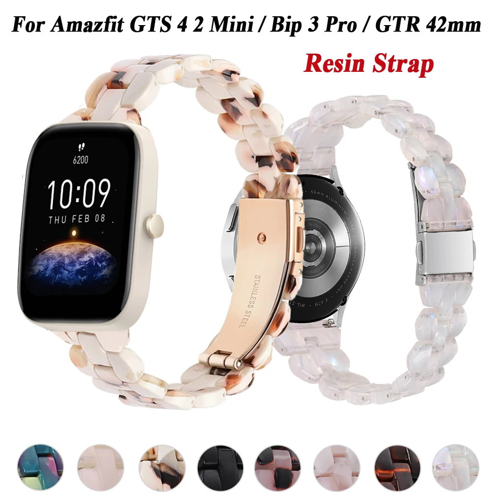 

For Amazfit GTS4 Mini Strap 20mm Resin Watch Band For Amazfit Bip 3 Pro/GTS 2 3 4 GTR 42mmm Mini Smartwatch Bracelet Accessories