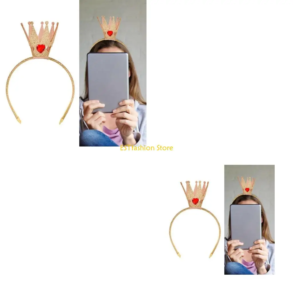 

Y5GC Роскошная повязка для волос в форме короны со стразами и декором из блесток для взрослых и детей, обруч для волос на