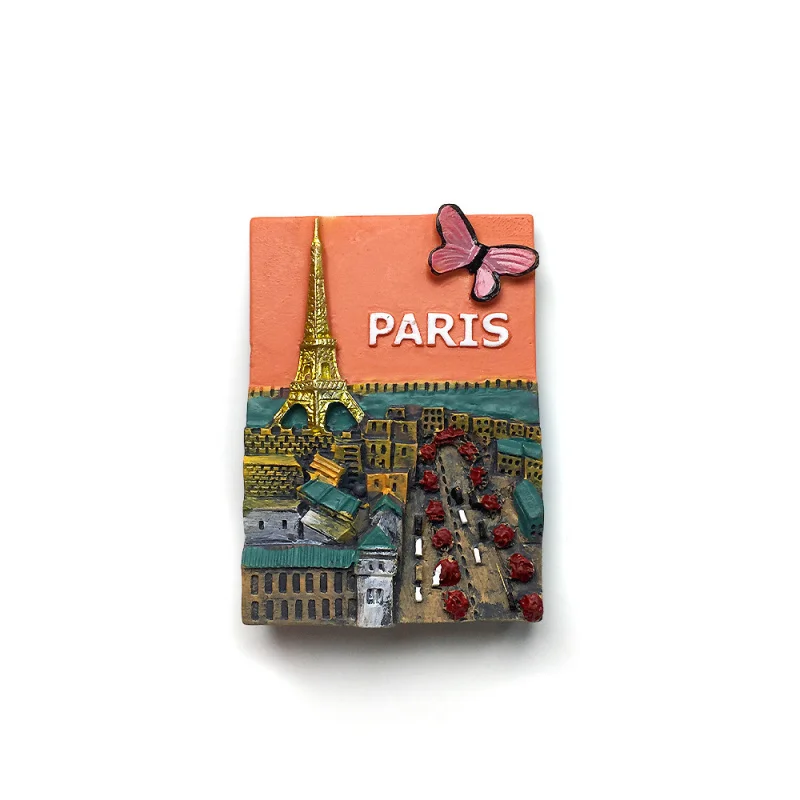 

France Paris Eiffel Tower Street View Cultural and Creative Refrigerator Magnet High-Value New Travel Souvenir