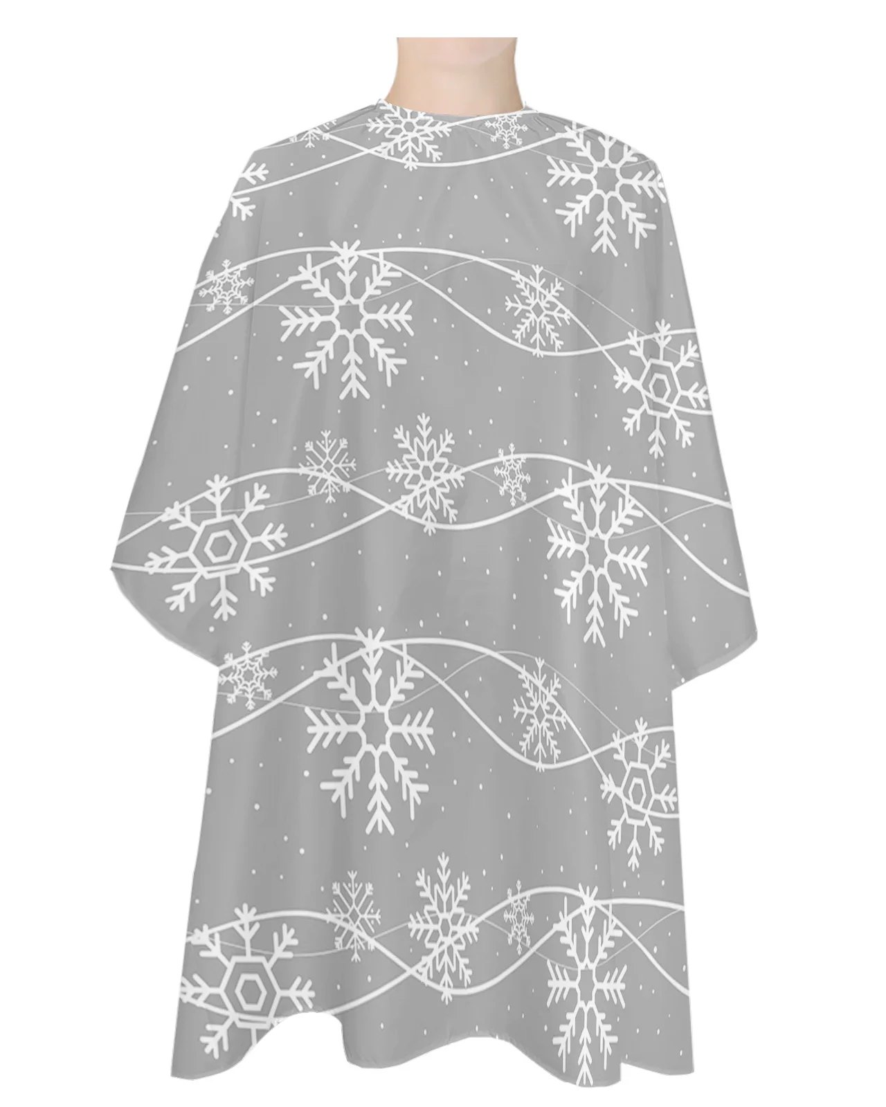 Christmas Snowflakes Grey Hairdressing Waterproof Apron Hair Cutting Barber Apron Salon Cape Haircut Cloth