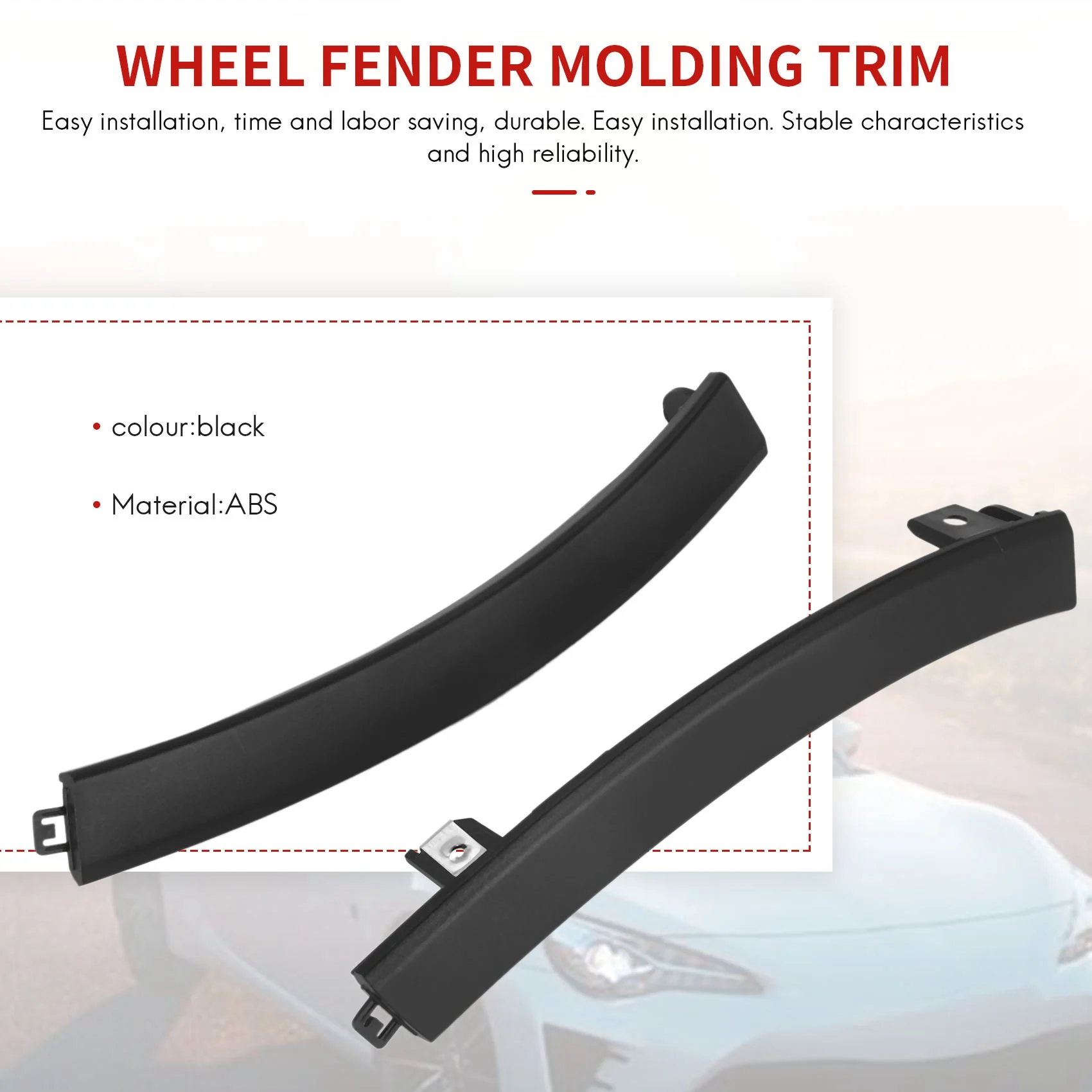 2Pcs Front Bumper Wheel Fender Molding Trim for Honda CRV 2007-2011 71108-SWA-000 71103-SWA-000