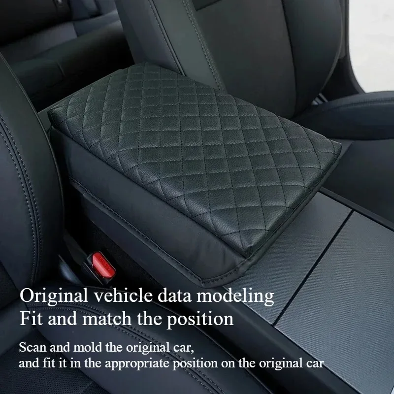 Armrest Cover for Tesla Model 3 Highland Model Y Juniper Organizer Center Console Storage Bag Accessories PU Leather Protector