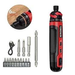 6-Speed Torque Cordless Electric Screwdriver 2000mAh Lithium Battery Drill 3.6V Power Tools Set Household Maintenance Repair
