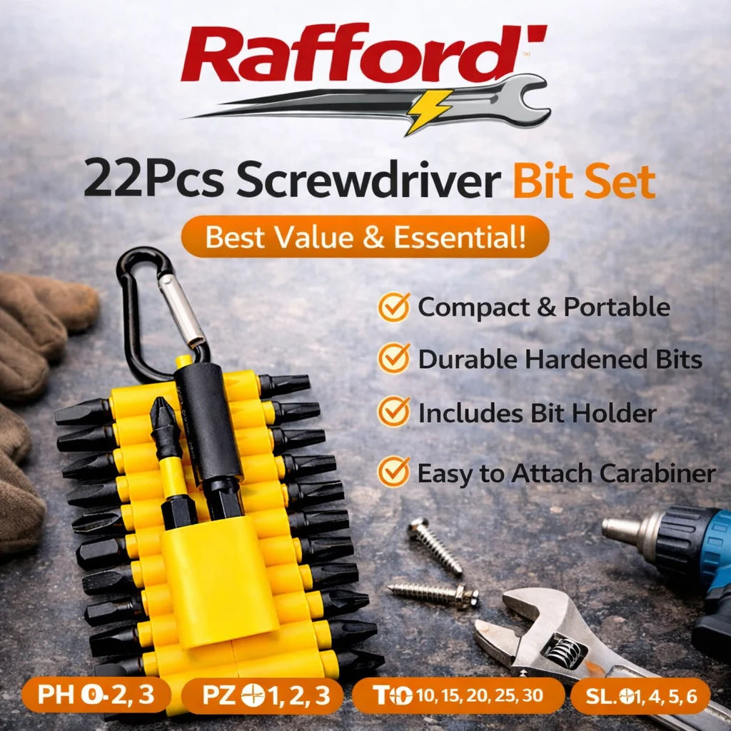 

Набор мини-отверток Rafford из 22 предметов (с карабином) — портативный набор инструментов для ремонта, для самостоятельного использования, активного отдыха и повседневного ношения (EDC)