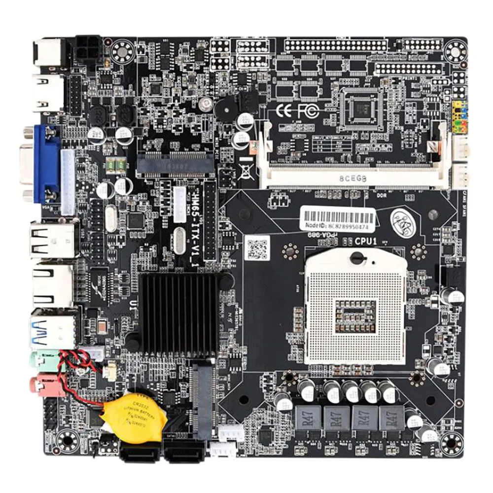 HM65 Computer Motherboard ITX Edition Type PGA988 DDR3 Memory on Board VGA/-Compatible/LVDS Interface