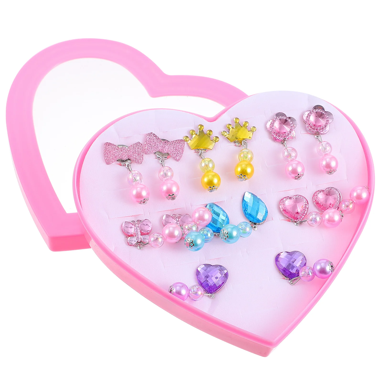 Children's Earrings Easy to Wear Lovely Bobs Beautiful Clips Stylish Drops for Girls Plastic Distinctive Matching Pretend Play