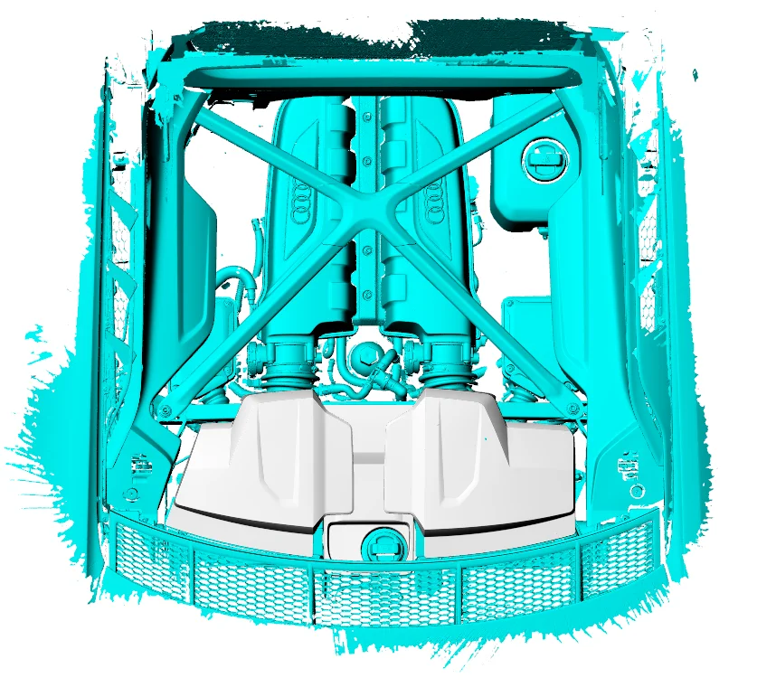 Set di kit alloggiamento motore in fibra di carbonio a secco da 3 pezzi/set per Audi R8 Coupé 2023