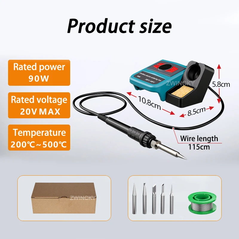 

for Makita/Dewal/Milwaukee/Bosch 18V Li-ion Battery, Wireless Button Style Electric Soldering Iron Adjustment DIY Repair Tools