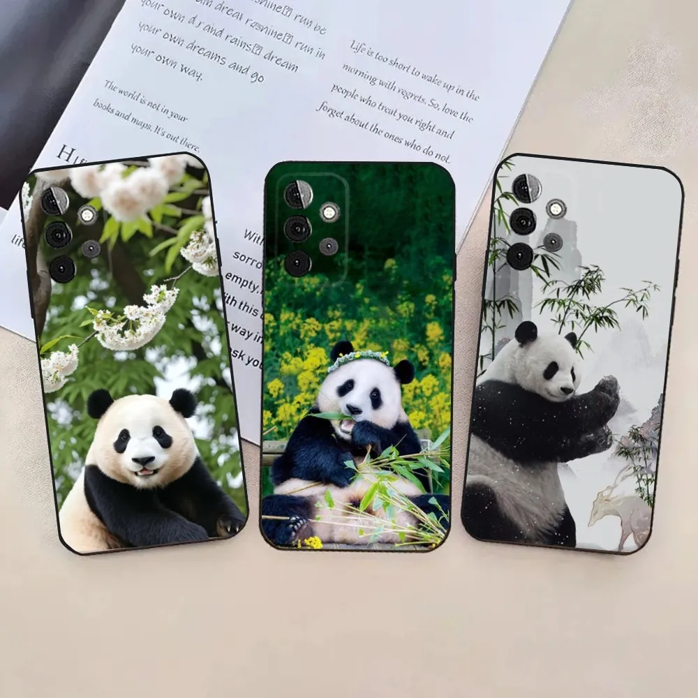 F-Fubao panda Animal  Phone Case For Samsung Galaxy A13,A21s,A22,A31,A32,A52,A53,A71,A80,A91 Soft Black Cover