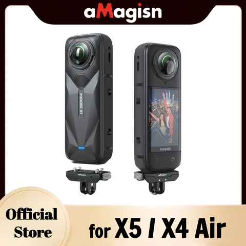 aMagisn 인스타360 X5 / X4 Air용 퀵 릴리스 마운트, 1/4인치 및 2핀 어댑터가 포함된 알루미늄 마그네틱 베이스 카메라 액세서리