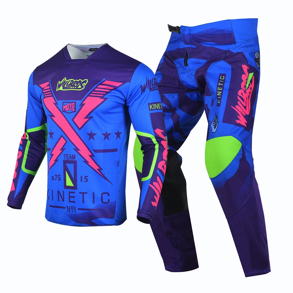 Willbros MX Motocross Jersey and Pants Set Offroad Dirt Bike Mountain Enduro MTB Gear Combo Racing Suit