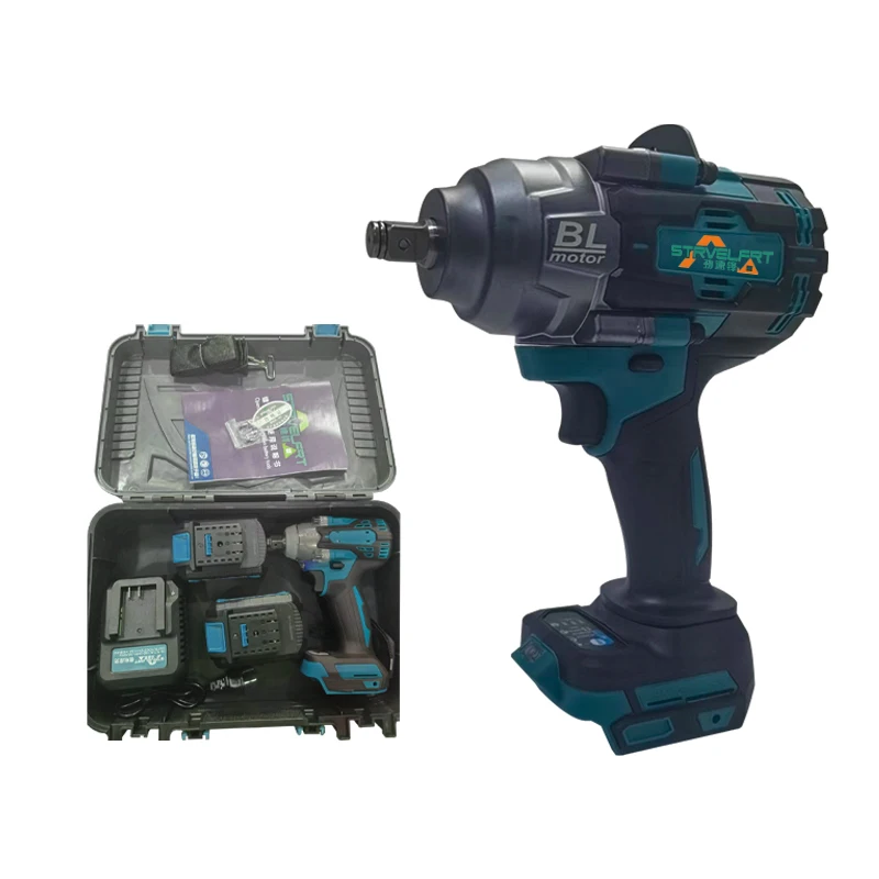 High Torque Cordless Impact Wrench Rechargeable Power Tool Brushless Motor Li-ion Battery 1/2