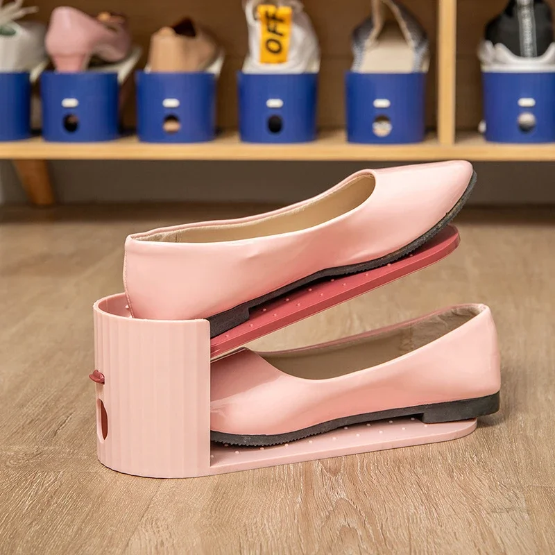 Shoe Stacker Adjustable Shoe Rack Double Layer Organizer Shoes Storage Rack Stand Shelf Support Slot Closet Space Saving