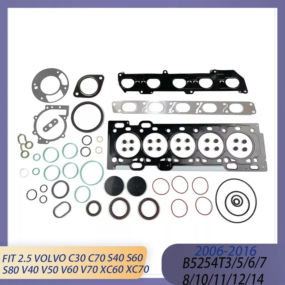 85MM Rebuild Engine Parts Cylinder Head Gasket Seal Set Fit 2.5 T B5254T L5 For 04-18 Volvo T5 T6 S80 V60 XC60 XC70 TURBOCHARGED