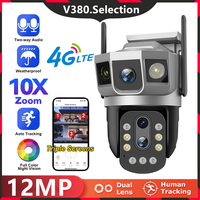 6K 12MP 4G Camera Triple Lens Triple Screen Outdoor 10x Zoom PTZ Security Protection Auto Tracking CCTV Video Surveillance