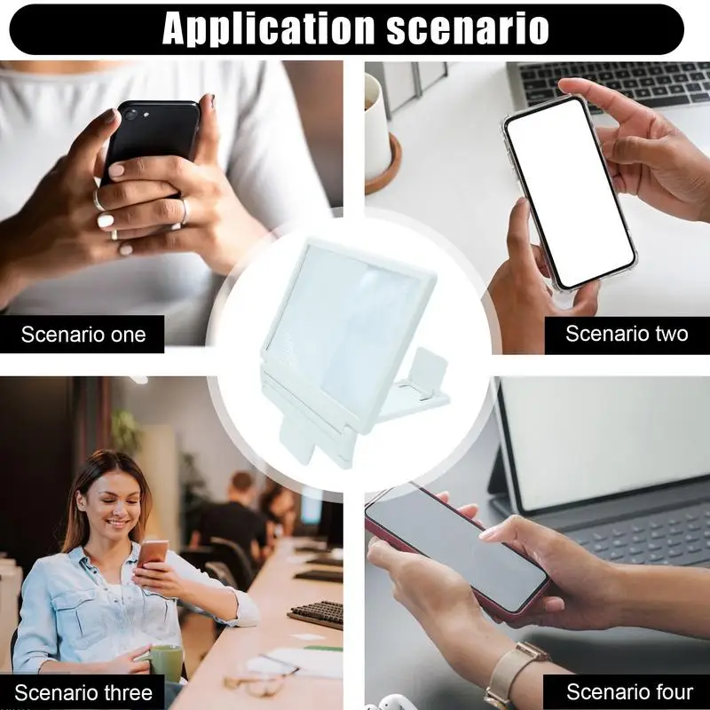 AMPLIFICADOR DE PANTALLA DE TELÉFONO MÓVIL de 7 pulgadas, soporte de vidrio agrandado 3D, lupa, amplificador de Video HD, soporte de teléfono, soporte de pantalla agrandado