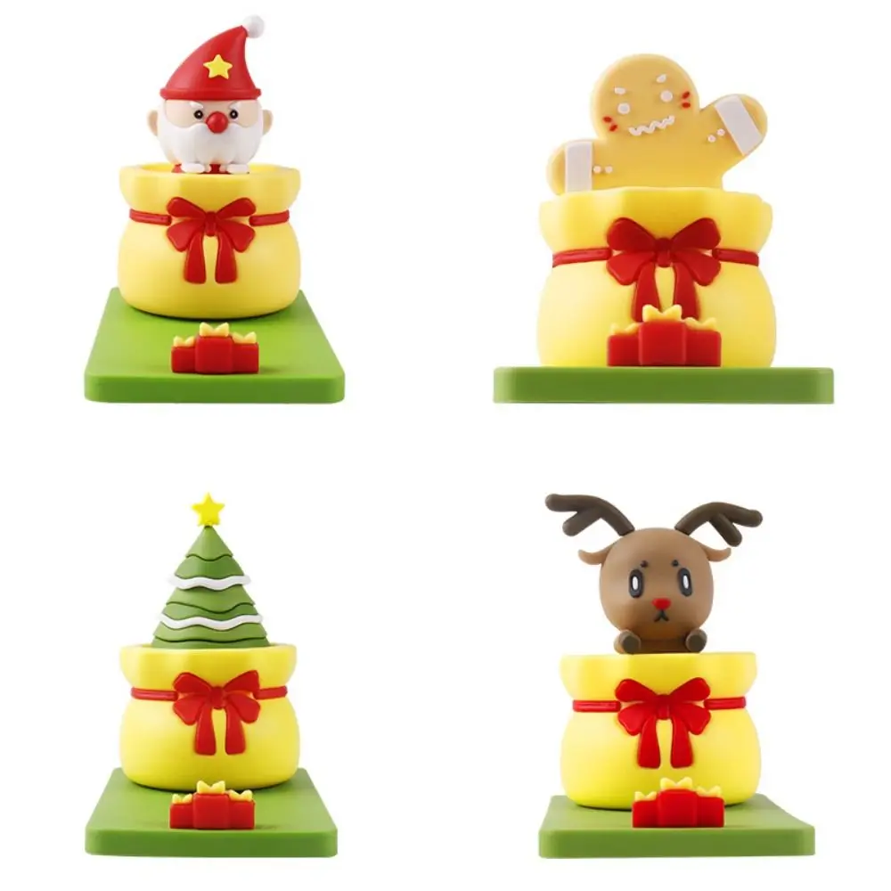 Santa Claus Reindeer Christmas Phone Holder Support Portable Mobile Phone Stand PVC Cute Cell Phone Bracket Desk Decor