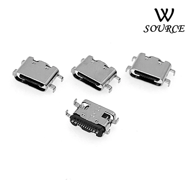 

USB-3.1 USB Connector Type C Horizontal Mid Mount 16P Female 1.6mm through board 0.8mm for charger adapter DIY Type C