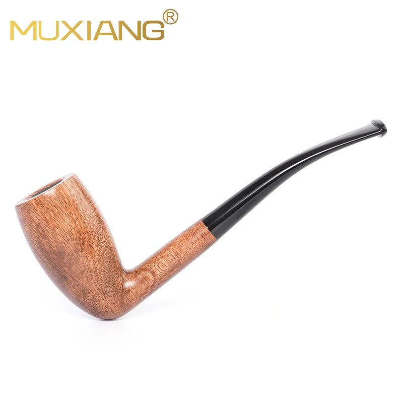 MUXIANG solid wood tobacco pipe long reading pipe chimney long bowl men's gift pear wood pipe 3mm pipe channel