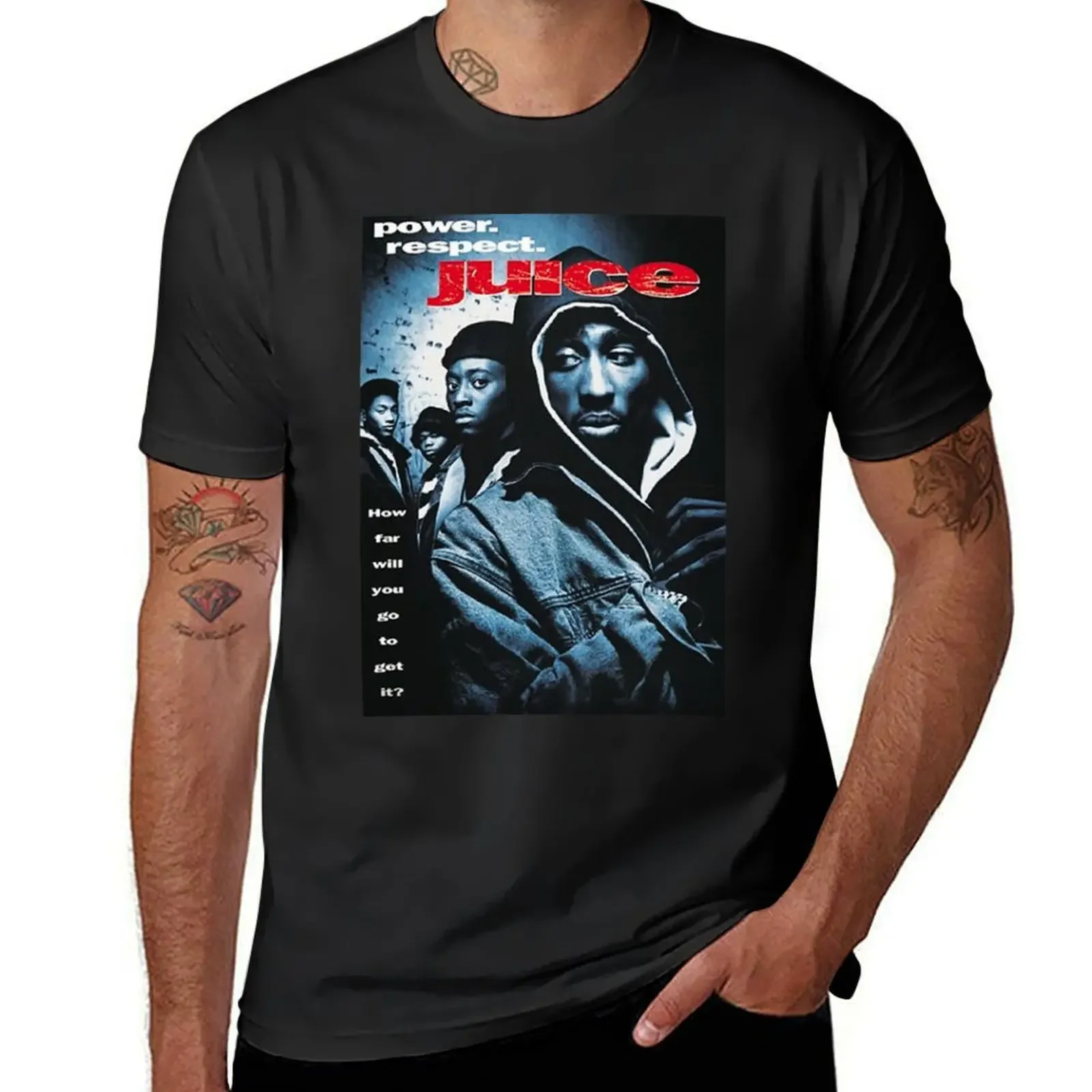 90s juice movie cover poster t shirt T-Shirt cute tops oversized tees fitted t shirts for men