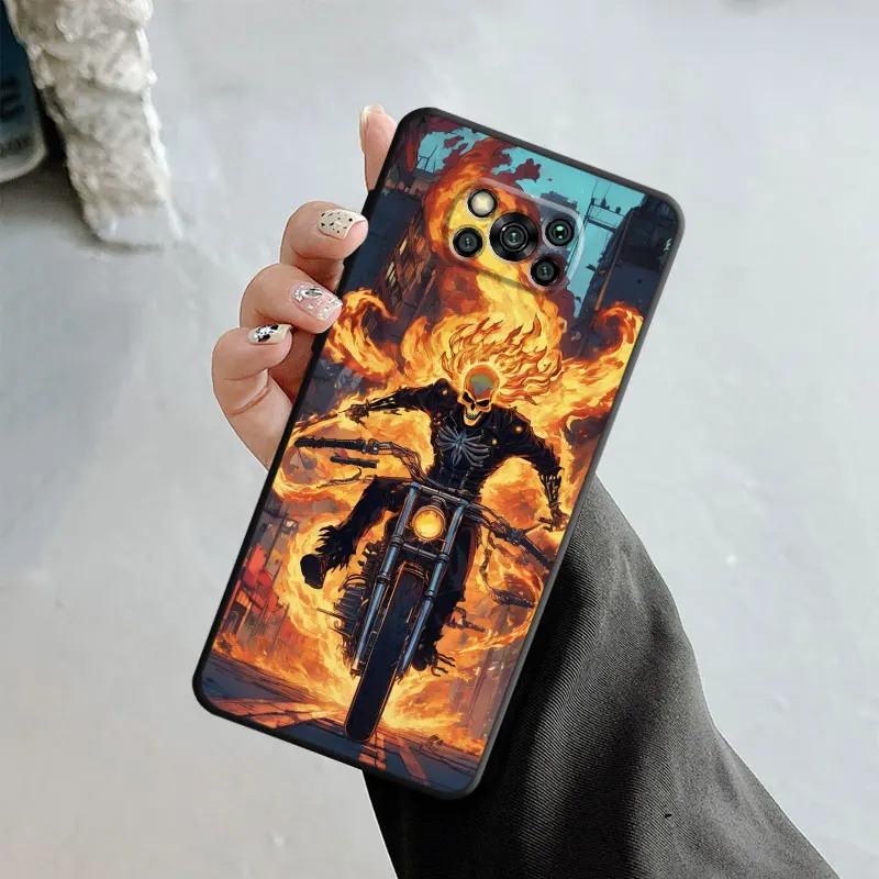 Phone Case For Xiaomi Poco X3 NFC F5 Mi 11T for Huawei P30 P40 for Honor X8a X8 90 for Pixel 7 Pro Marvel Ghost Rider Venom