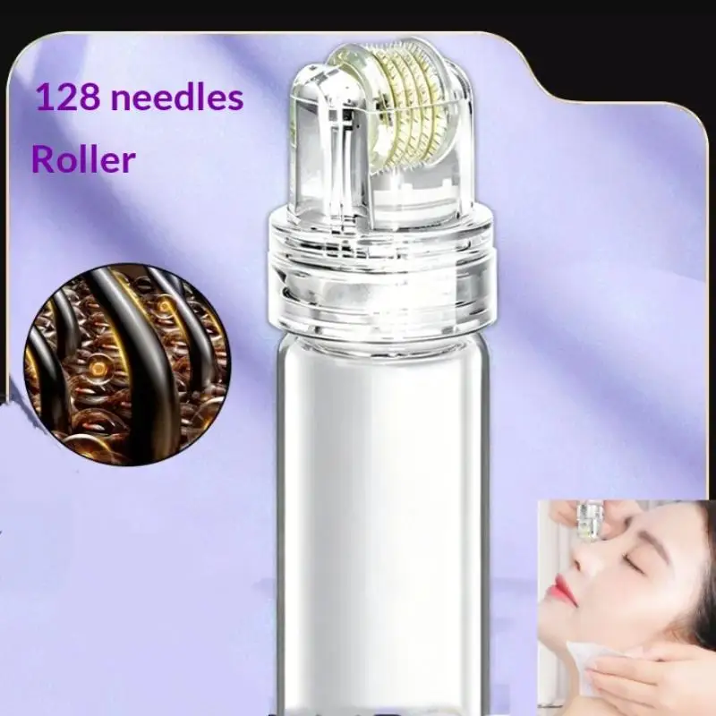 NEW 128 Pins 0.25mm Microneedle Derma Roller Sealed Skin Care Tool Serum Applicator For Face Eyebrow Hair Scalp Beauty Treatment