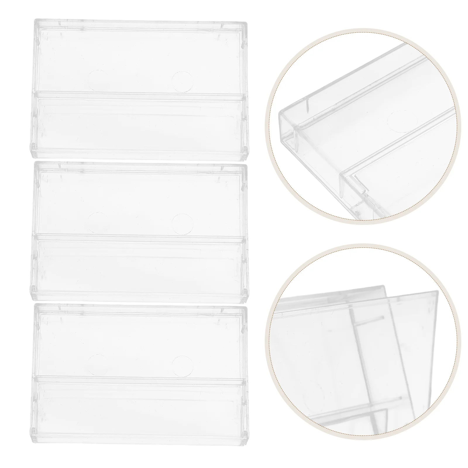 

3pcs Magnetic Tape Box Audio Cassette Storage Holder Clear Plastic Case Replacement Protector for Collection DJ Enthusiasts
