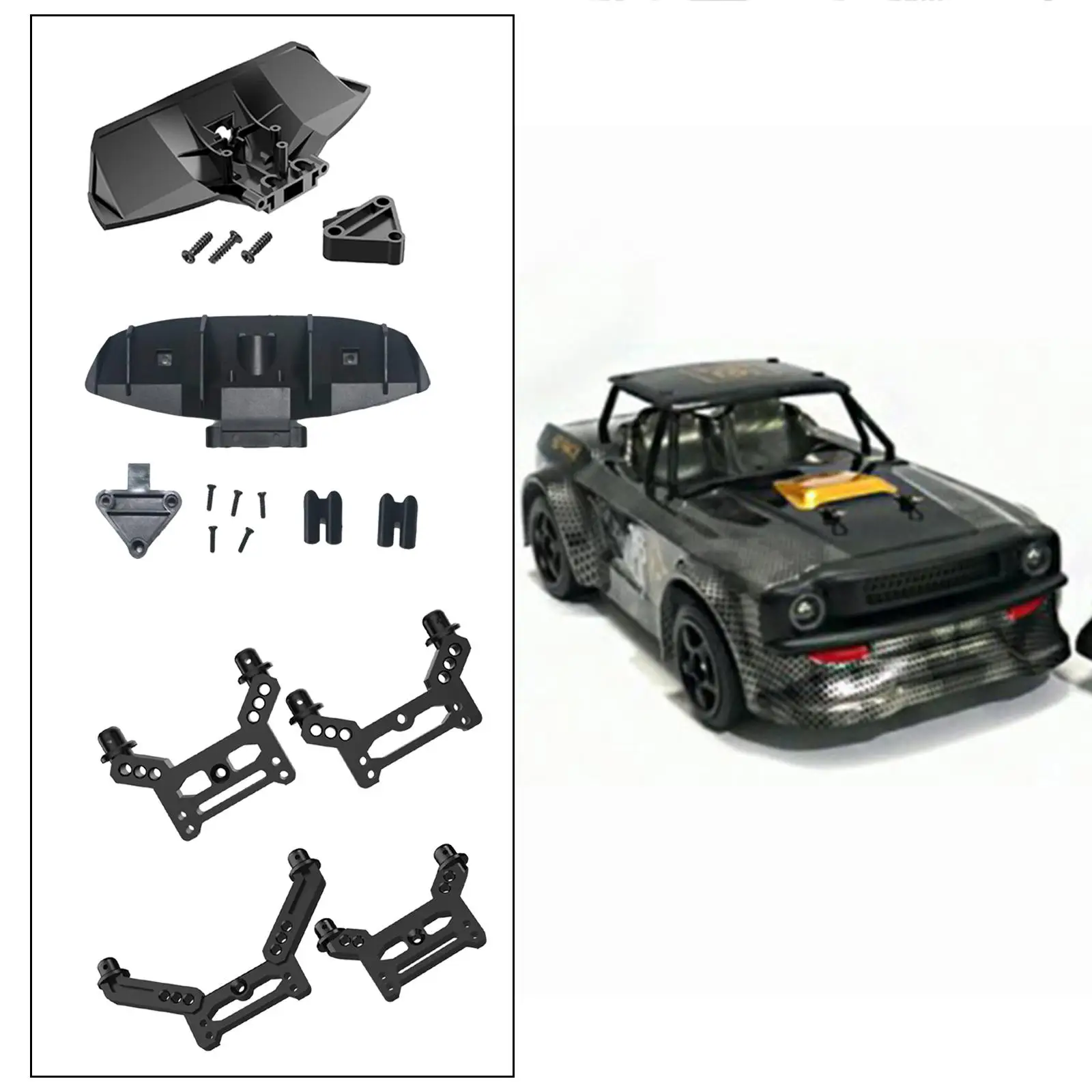 

Аксессуары для радиоуправляемых дрифт-машинок: задний бампер, кронштейн амортизатора, черный пластиковый корпус для моделей SG1603, SG1604 1:16