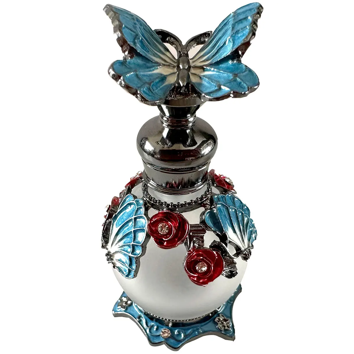 4 Types 15ml Vintage Perfume Refill Bottle Handmade Painting Small Empty Refillable Bottles Metal Glass Wedding Decor Gift
