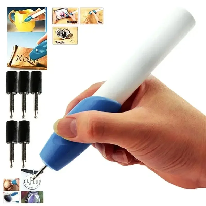 Mini Electric Engraving Pen A1245 for Plastic Wood Metal Glass Stone Leather Engraving Tool Blue DIY Miniature Carving Machines