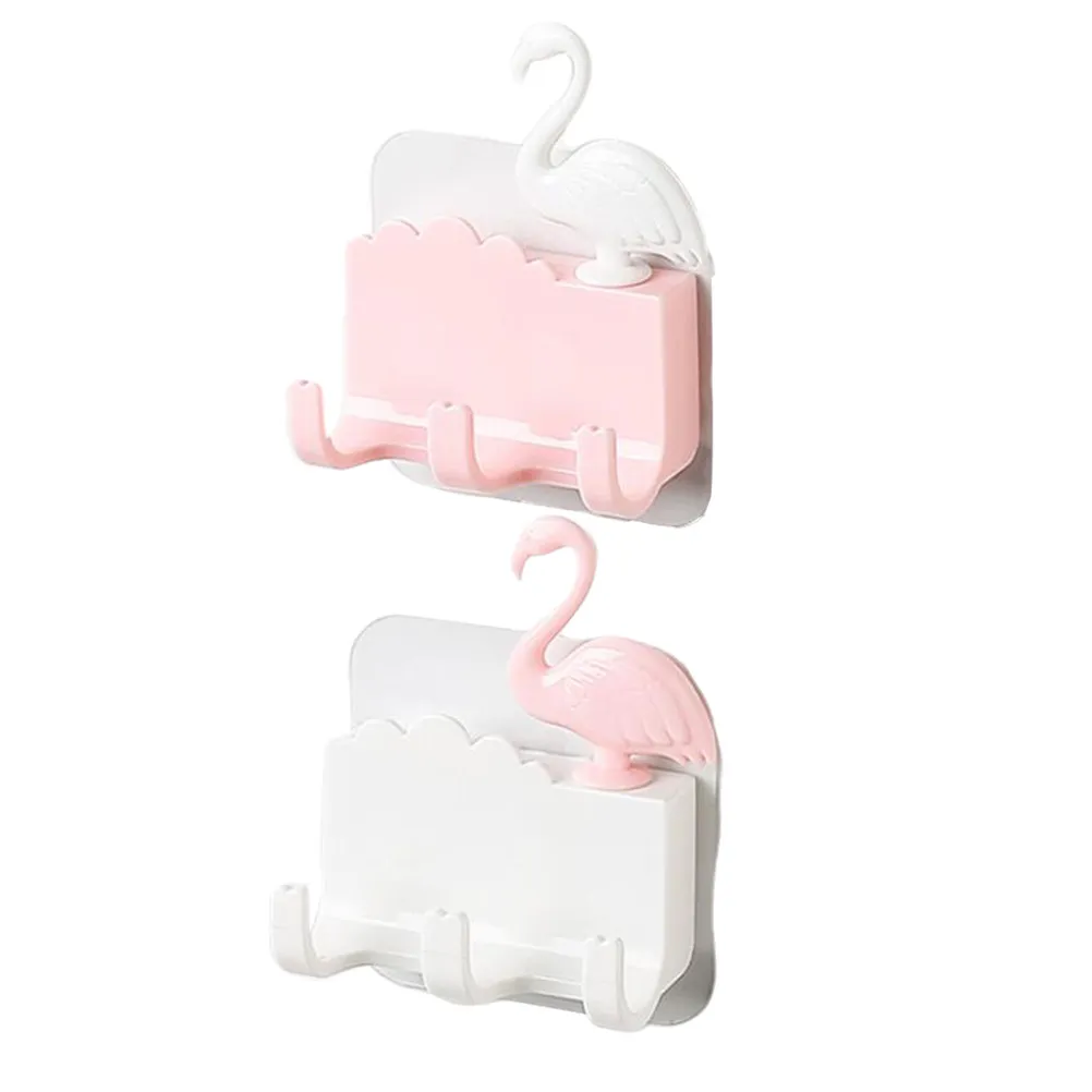 2 Pcs Home Decoration Hooks Animal Decorative Wall Mounted Flamingo Towel Cute Shaped Hangers