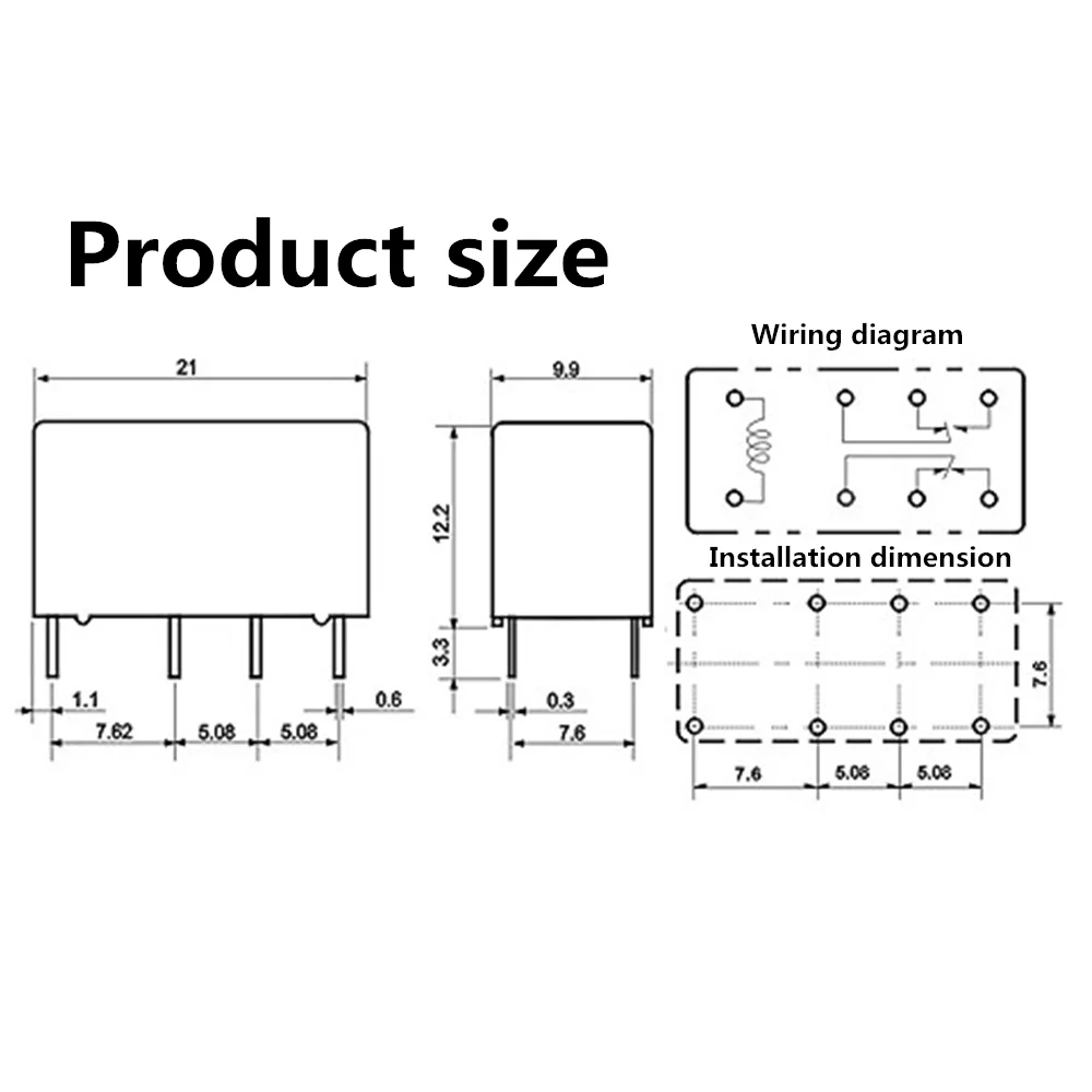 5PCS Relay HK19F-DC3V-SHG HK19F-DC5V-SHG HK19F-DC12V-SHG HK19F-DC24V-SHG HK19F 3V 5V 12V 24V 8PIN