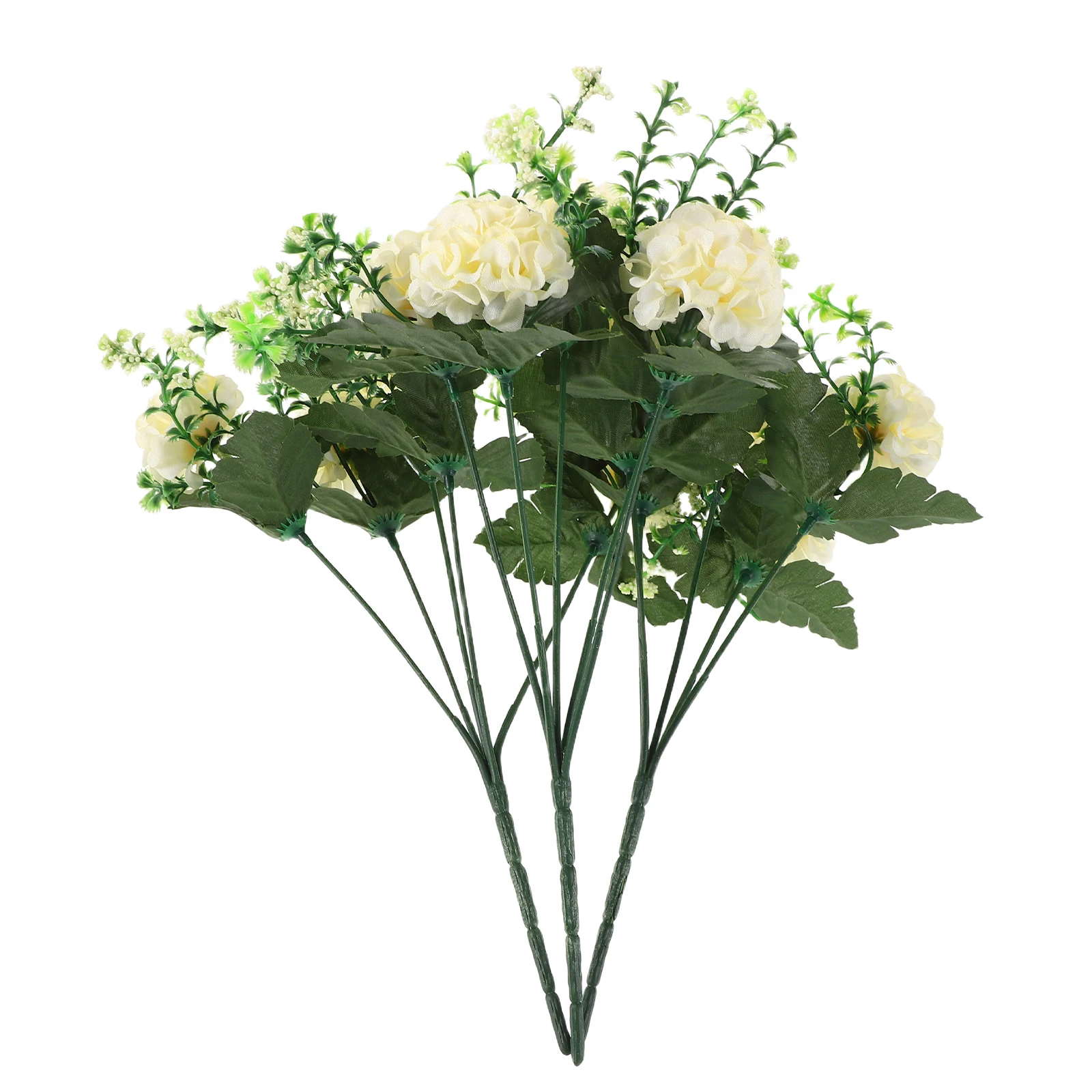 

3 Pcs Artificial Hydrangea Flowers White Silk Cloth Decoration Nordic Style Realistic Maintenance Free Indoor Office Study