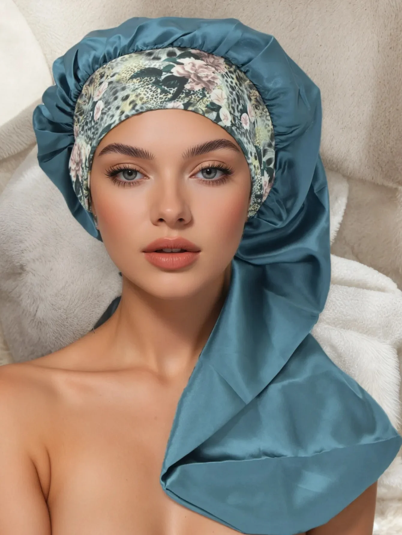 Elastic Wide Edge Long Satin Bonnet Hat Sleeping Hats Wrap Loose Night Cap Hair Care Bonnet for Women Men Unisex Cap Bonnet