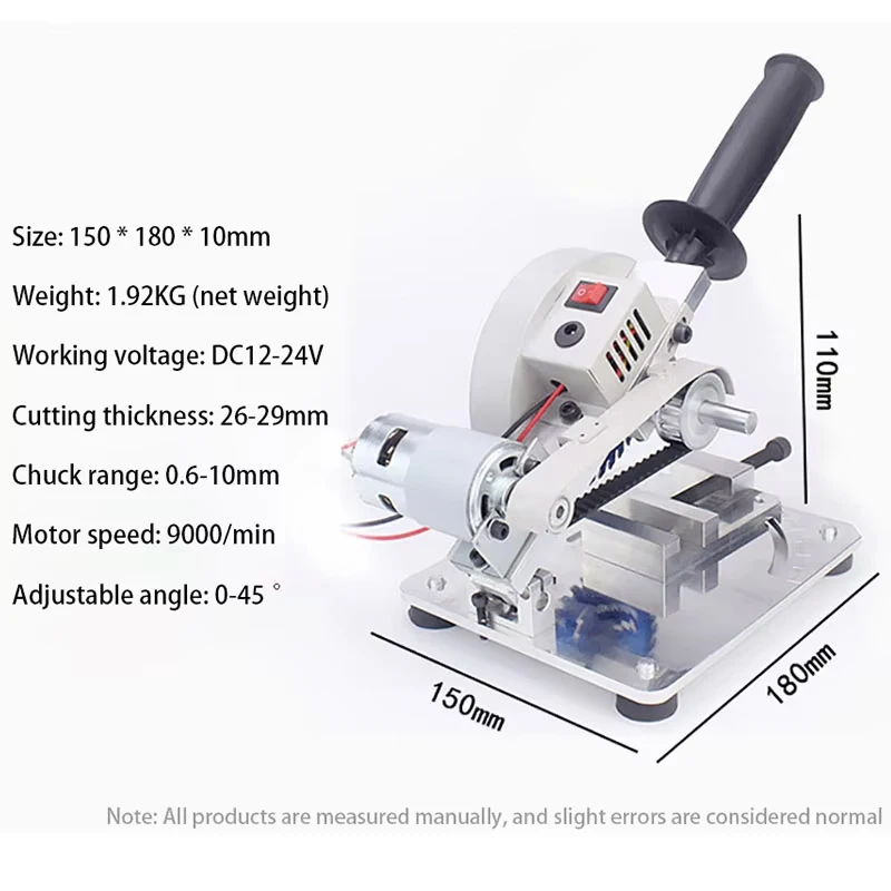 Multi-function 45 Degree Mini Miter Saw Chain Saw Electric Mini Circular Saw Benchtop Cutter DIY Hobby Woodworking Tools