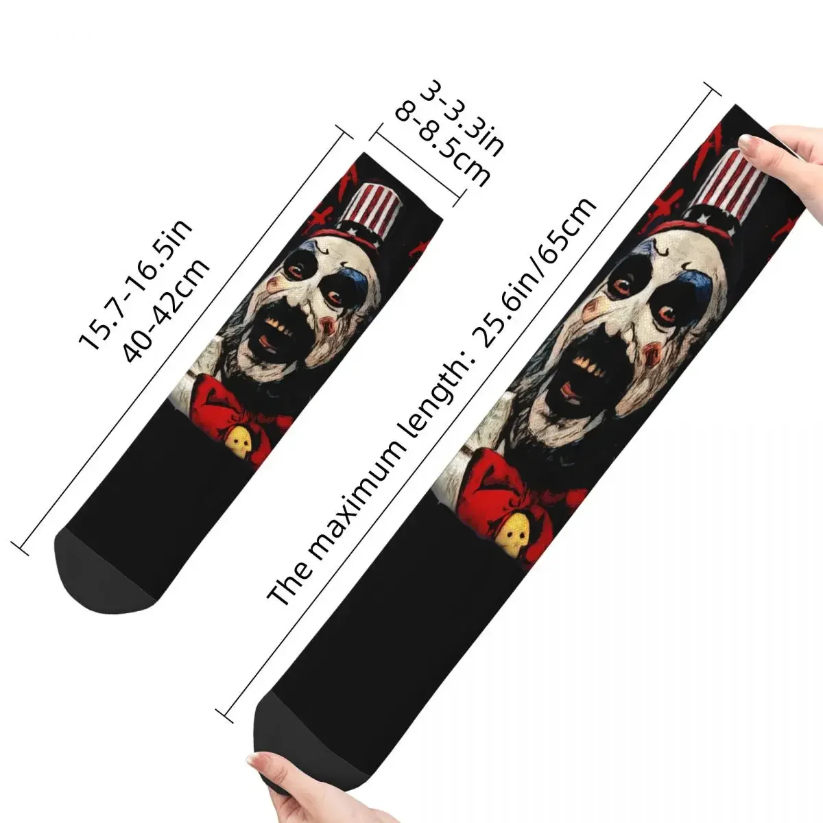 Vintage Captain Spaulding Men\'s Compression Socks Unisex House Of 1000 Corpses Horror Movie Harajuku Pattern Printed Crew Sock