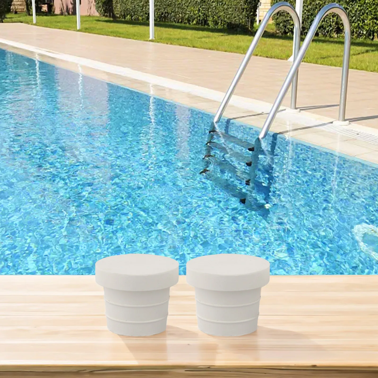 مجموعة من 2 سدادات مطاطية لسلالم حمام السباحة مصممة لحماية أسطح حمام السباحة والسلالم من الضرر #3