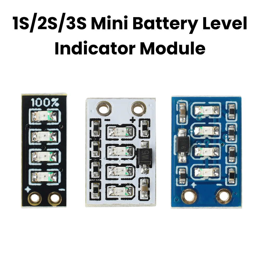 1S 2S 3S Mini Battery Level Indicator Module Lithium Battery Power Indicator Battery Level Display Mini 4 LED Light（red/orange）