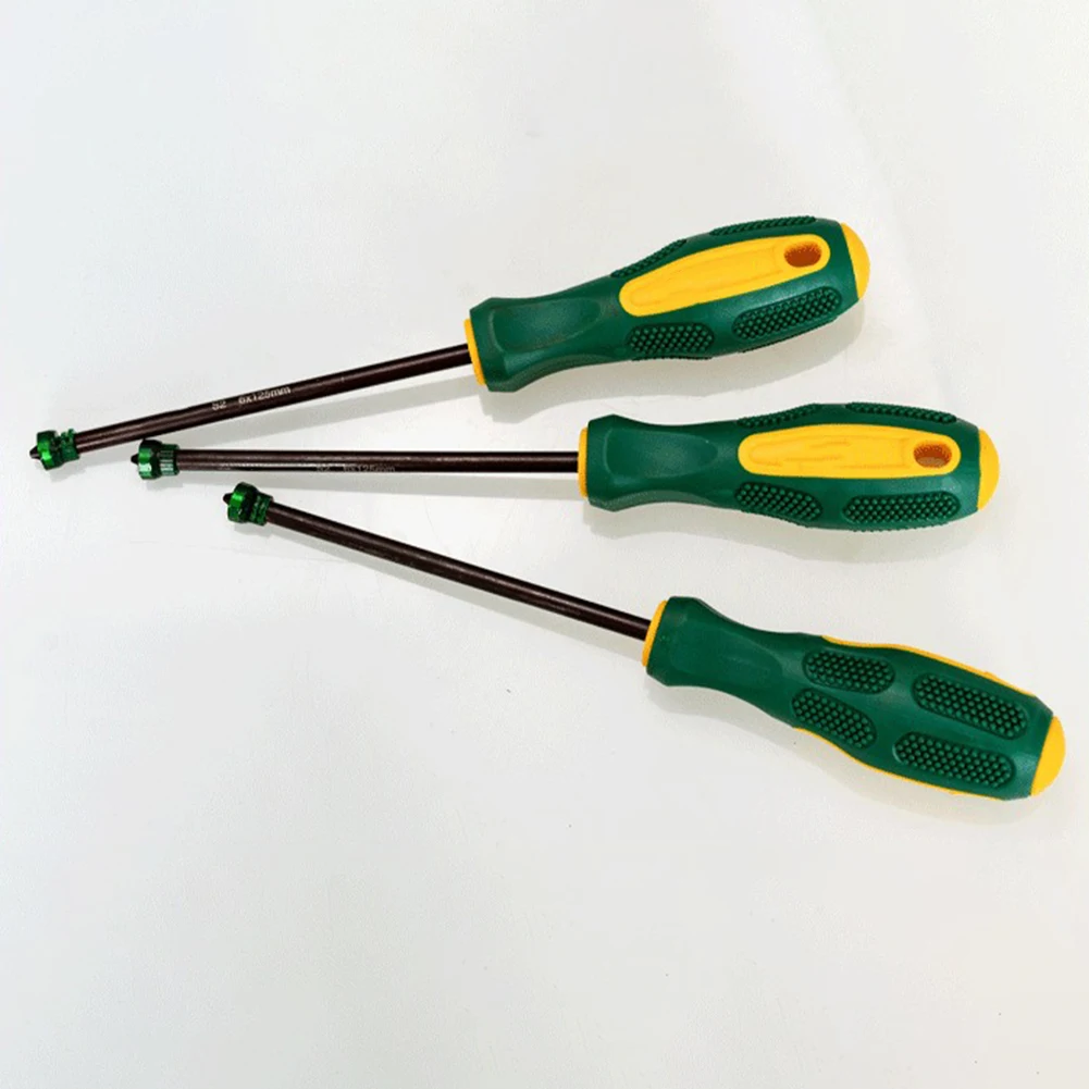 Destornillador cruzado alargado magnético de 6mm de diámetro, con mango de goma de bobina magnética, herramientas de reparación de seguridad aisladas, 1 Uds.